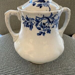 Floral Blue and White sugar bowl
